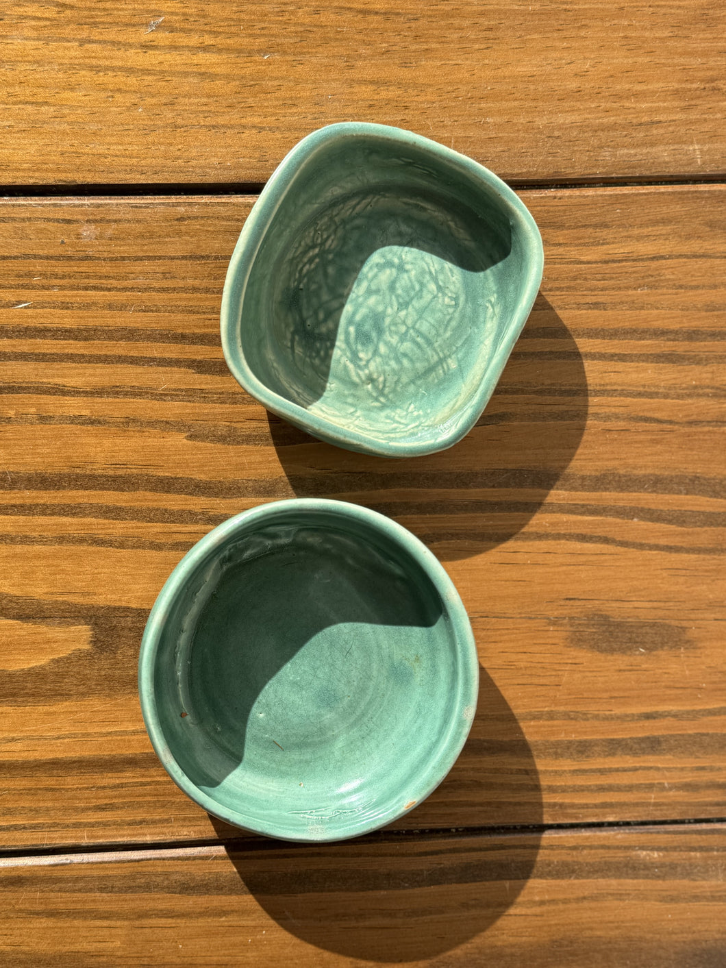 primitive ceramic trinket dishes