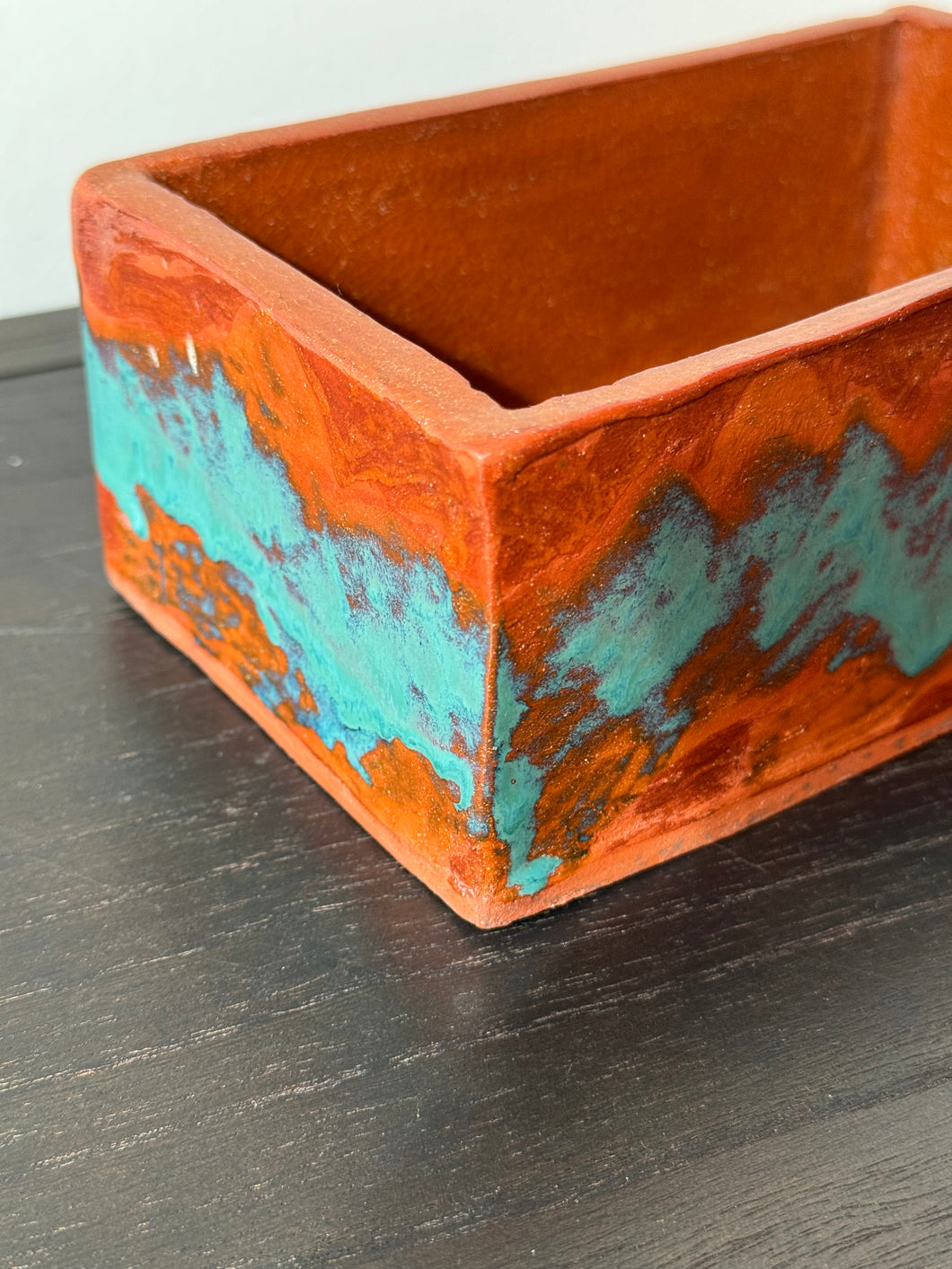 primitive handmade clay box