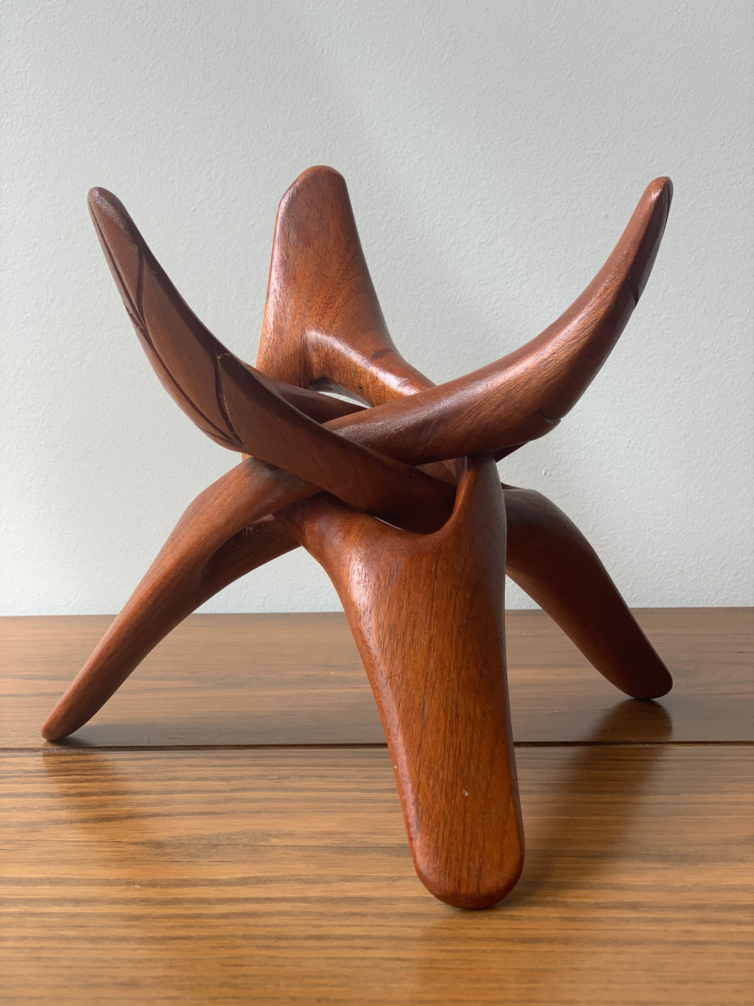mid-century teak sculpture