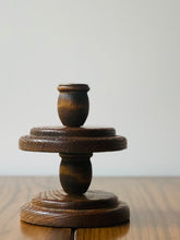 Load image into Gallery viewer, mid-century wooden candle stick holders
